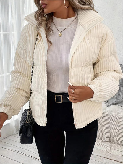 Acacia | Elegant beige puffer jacket