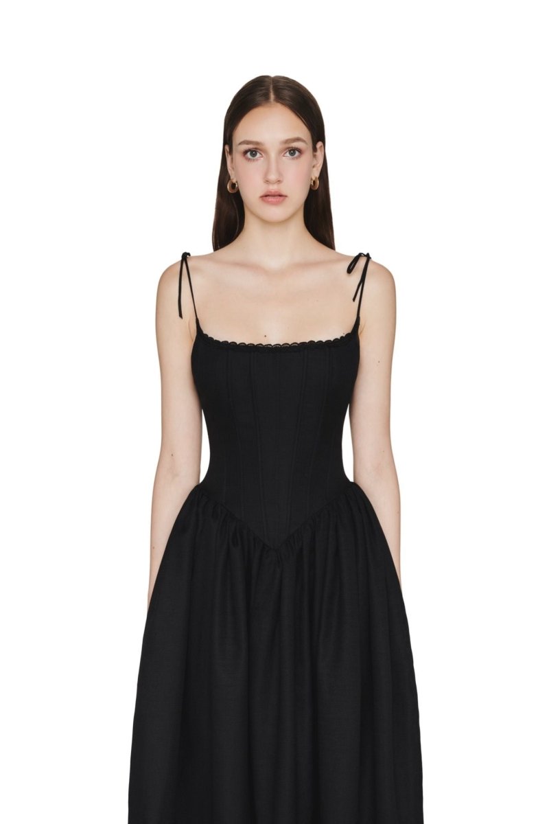 Veda | A-Line Midi Slip With Lace Trim