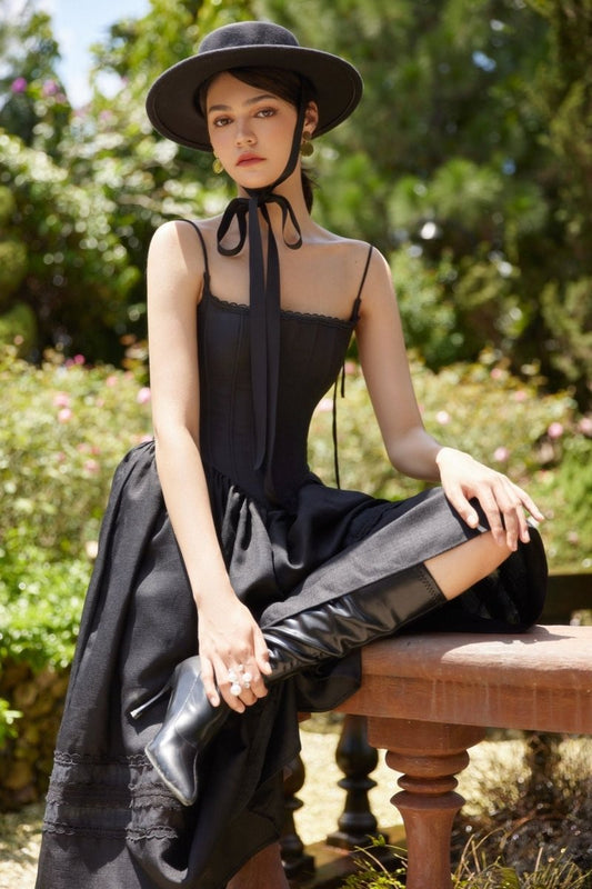 Veda | A-Line Midi Slip With Lace Trim