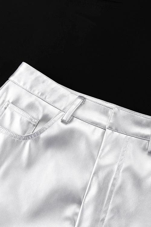 Viola | Maxi Slit Skirt In Metallic