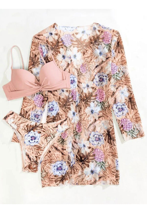 Tiziana | Tropical Print Wrap Underwire Bikini With Cover-Up