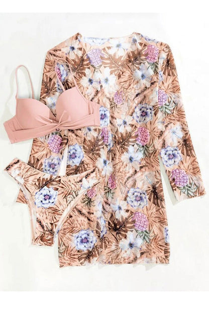 Tiziana | Tropical Print Wrap Underwire Bikini With Cover-Up