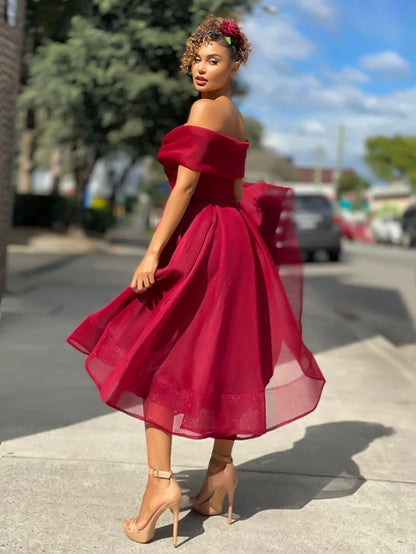 Trinidad | Elegant Off-Shoulder Bridesmaid Dress