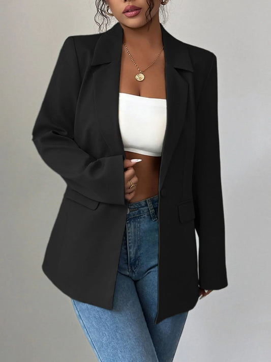 Xara | Elegant Blazer With A Lapel Collar And One Button