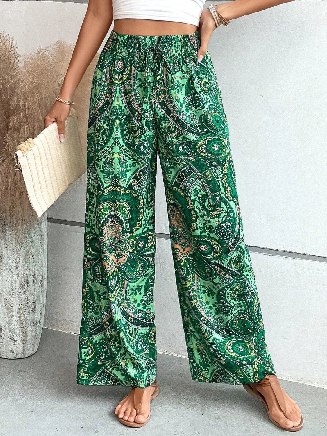 Waleska | Elegant Printed Wide-Leg Trousers