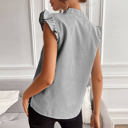 Valeria | Elegant Striped Designer Blouse Made Of Cotton