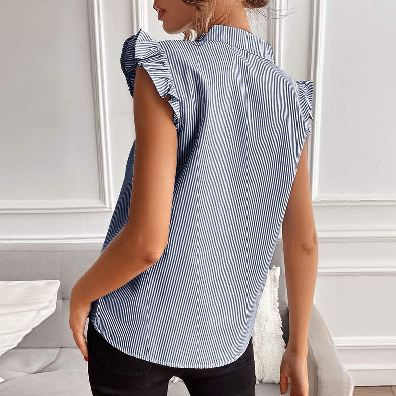 Valeria | Elegant Striped Designer Blouse Made Of Cotton