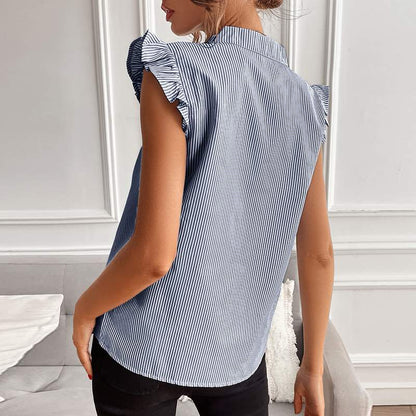 Valeria | Elegant Striped Designer Blouse Made Of Cotton