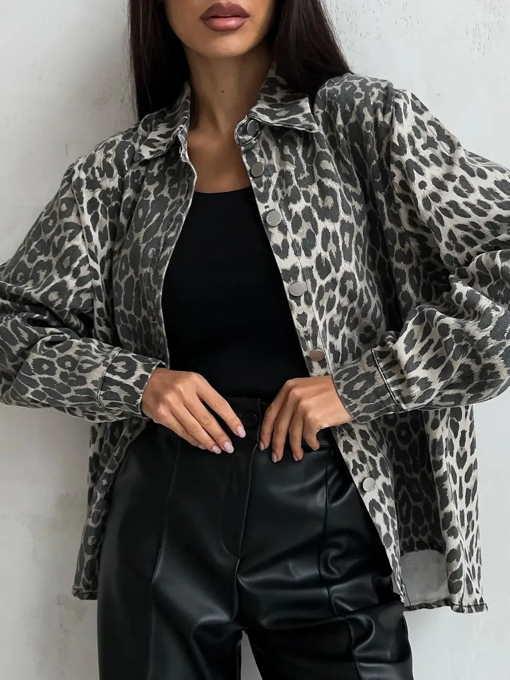Uma | Leopard print denim jacket for women