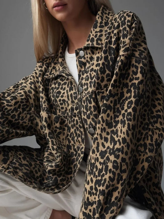 Uma | Leopard print denim jacket for women