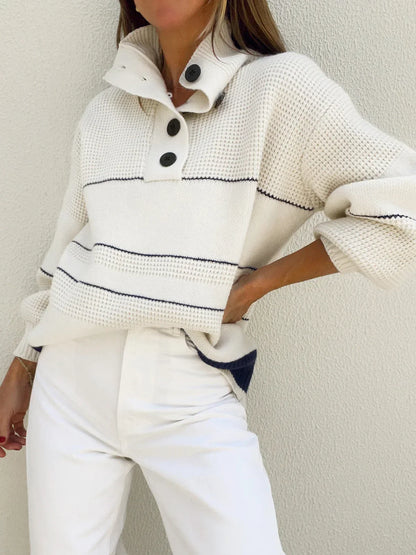 Trixie | Women's knitted sweater with button placket