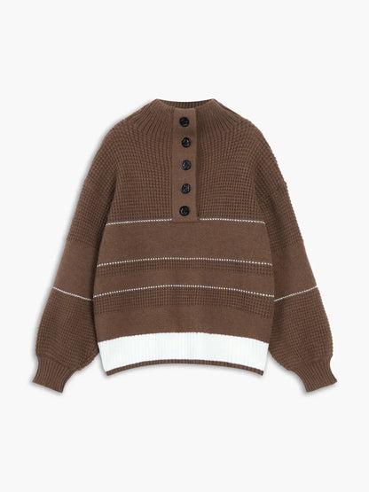 Trixie | Women's knitted sweater with button placket