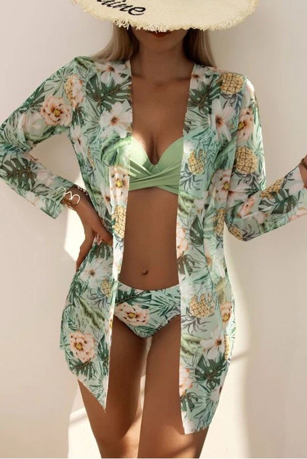 Tiziana | Tropical Print Wrap Underwire Bikini With Cover-Up