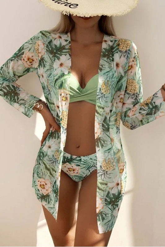 Tiziana | Tropical Print Wrap Underwire Bikini With Cover-Up