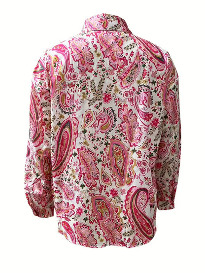 Vanesa | Elegant Long-Sleeved Shirt With Paisley Pattern And Buttons