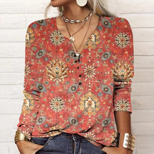 Tiffany | Printed Ethnic Style Blouse