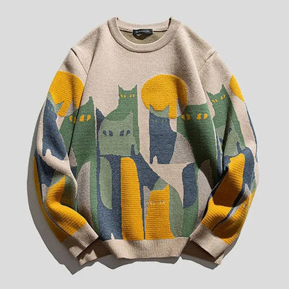 Willa | Unisex jumper with cat print, stylish and comfortable