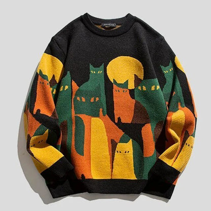 Willa | Unisex jumper with cat print, stylish and comfortable