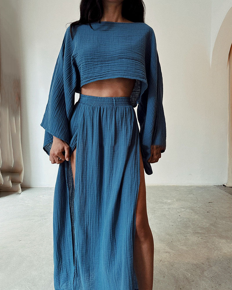 Uma | Two-Piece Set Flowy Split In