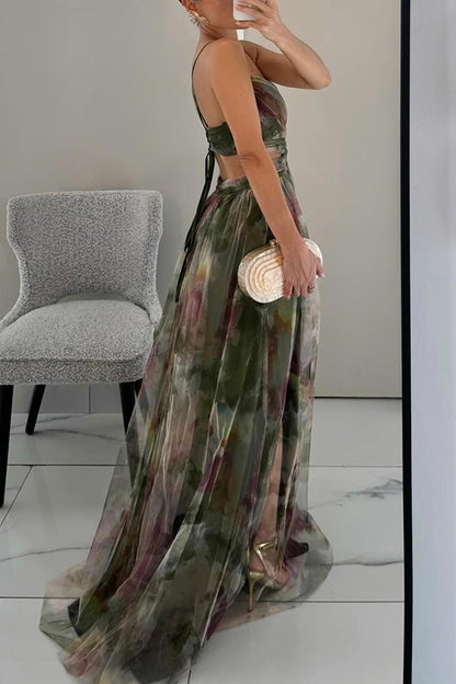 Acacia | Elegant Maxi Dress In An Elegant Floral Print