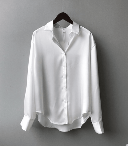 Victoria | Buttoned Satin Silk Blouse