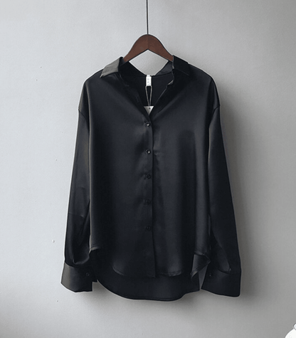 Victoria | Buttoned Satin Silk Blouse