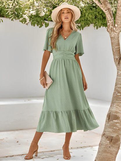 Veda | Belted Wrap Layered Maxi Dress