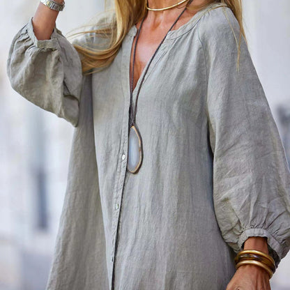 Adela | Long V-neck dress