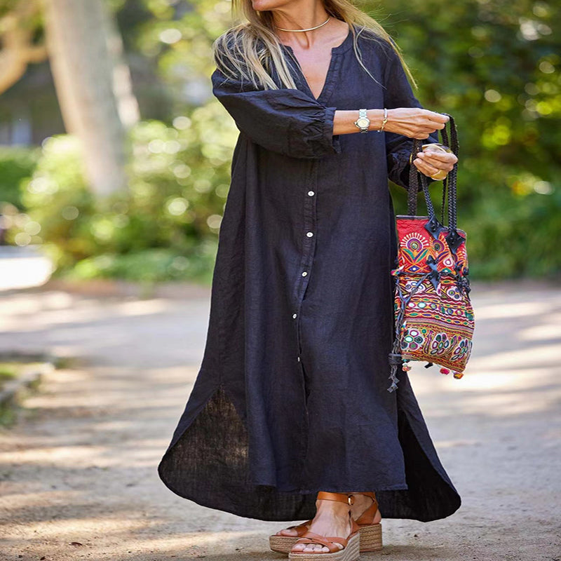 Adela | Long V-neck dress