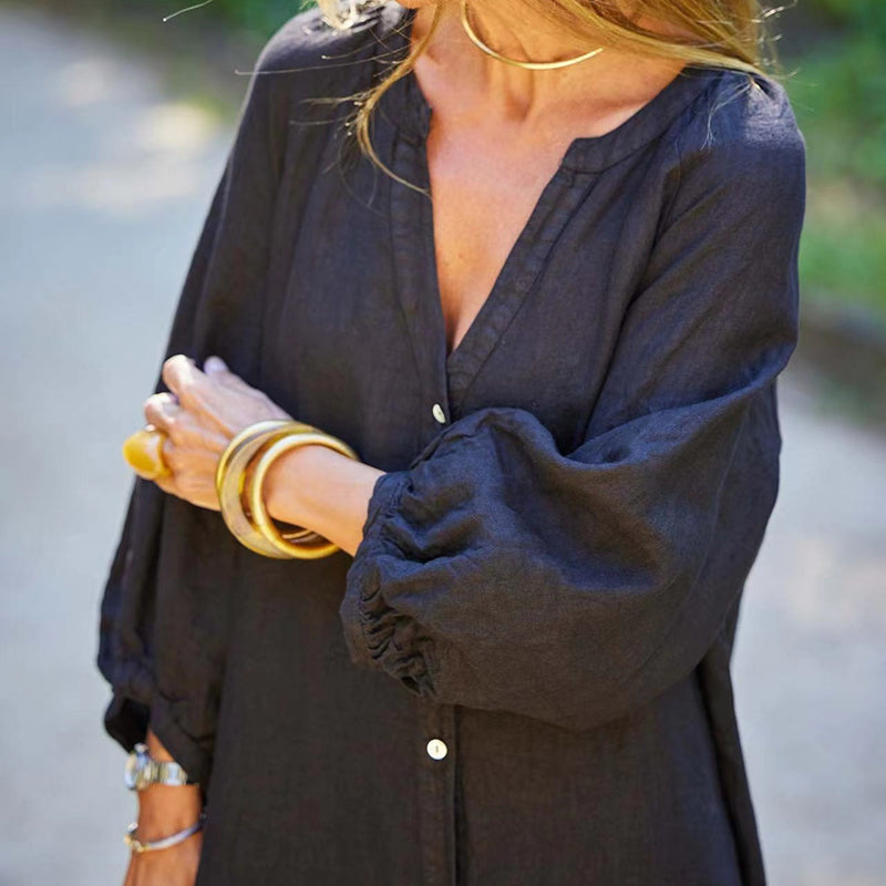 Adela | Long V-neck dress