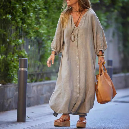 Adela | Long V-neck dress