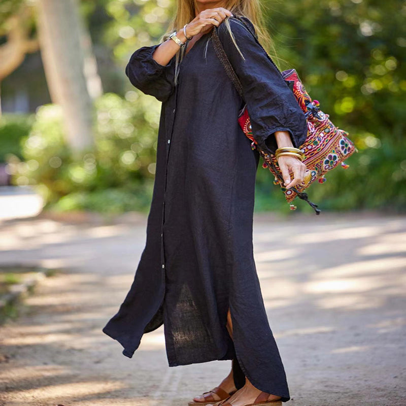 Adela | Long V-neck dress