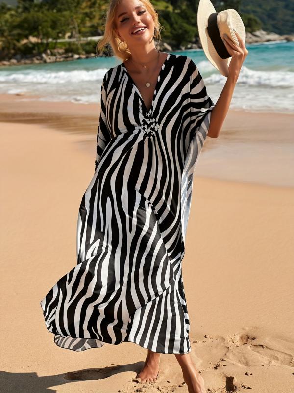Wren | Elegant And Lightweight Zebra Beach Dress For Summer