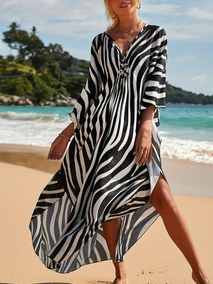 Wren | Elegant And Lightweight Zebra Beach Dress For Summer