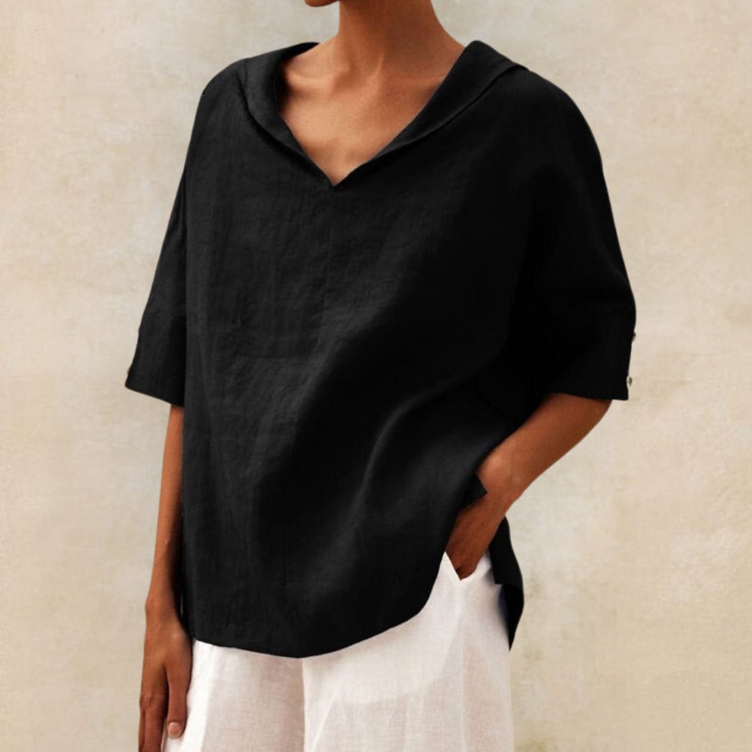 Thea | -neck casual linen shirt