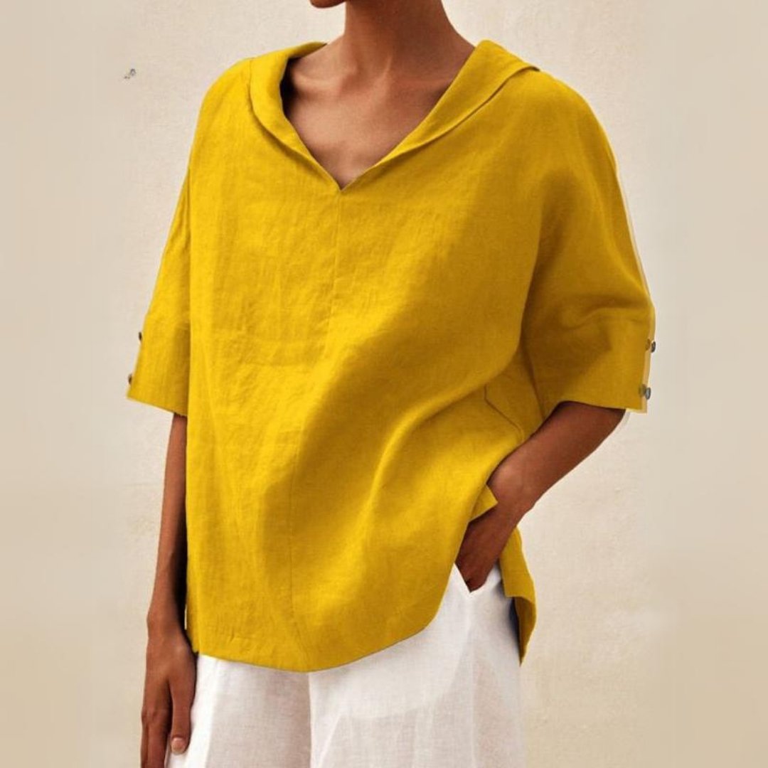 Thea | -neck casual linen shirt