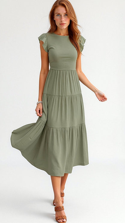 Wren | Smocked Summer Midi Dress Pleated