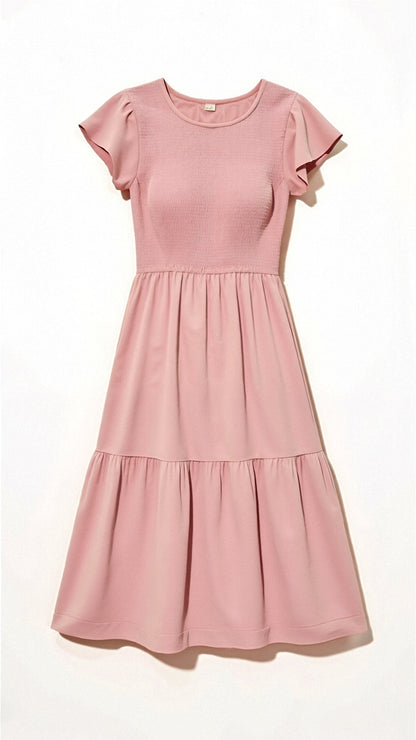 Wren | Smocked Summer Midi Dress Pleated