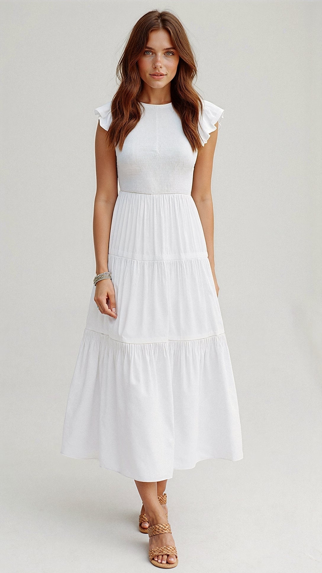 Wren | Smocked Summer Midi Dress Pleated