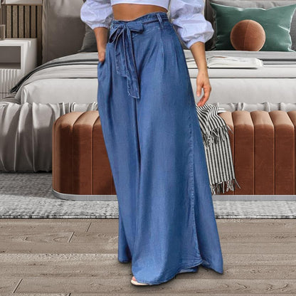Adalyn | Plus Size Denim Wide Leg Summer Trousers