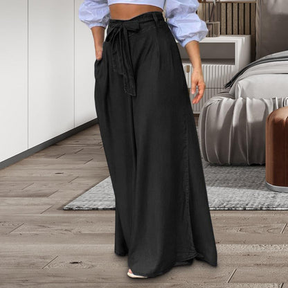 Adalyn | Plus Size Denim Wide Leg Summer Trousers