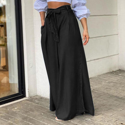 Adalyn | Plus Size Denim Wide Leg Summer Trousers