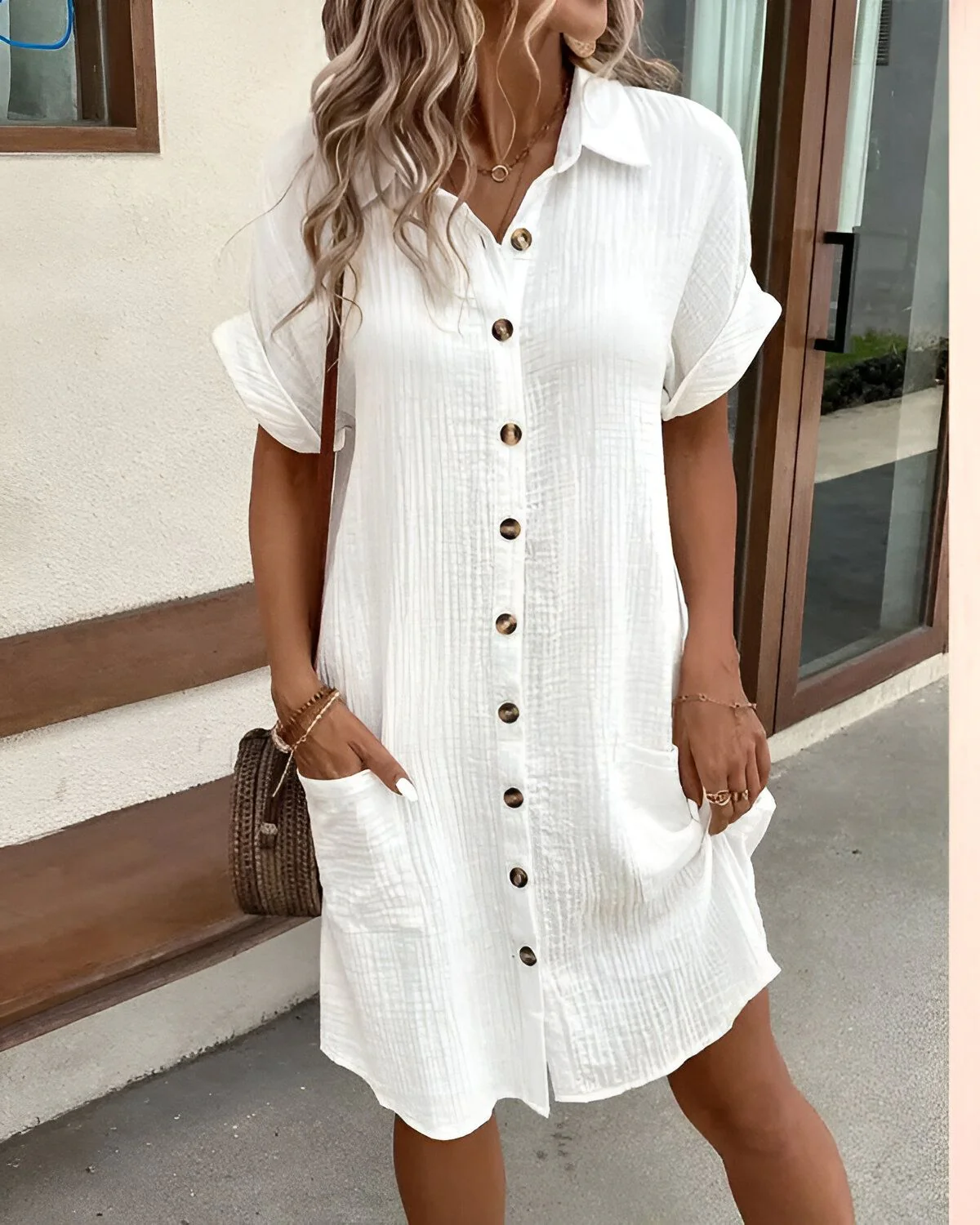 Vicki | Flattering And Breezy Mini Shirt Dress