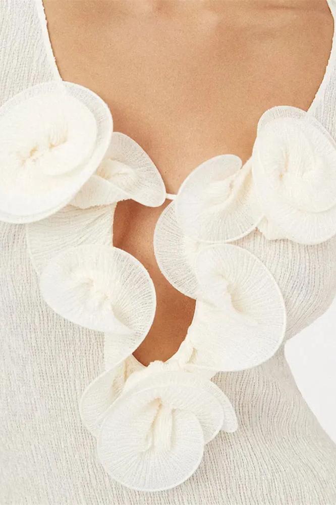 Acacia | Polyester V-Neck Slit Maxi Dress