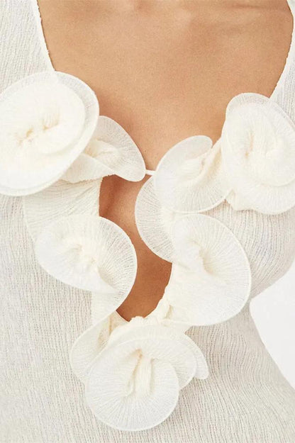 Acacia | Polyester V-Neck Slit Maxi Dress