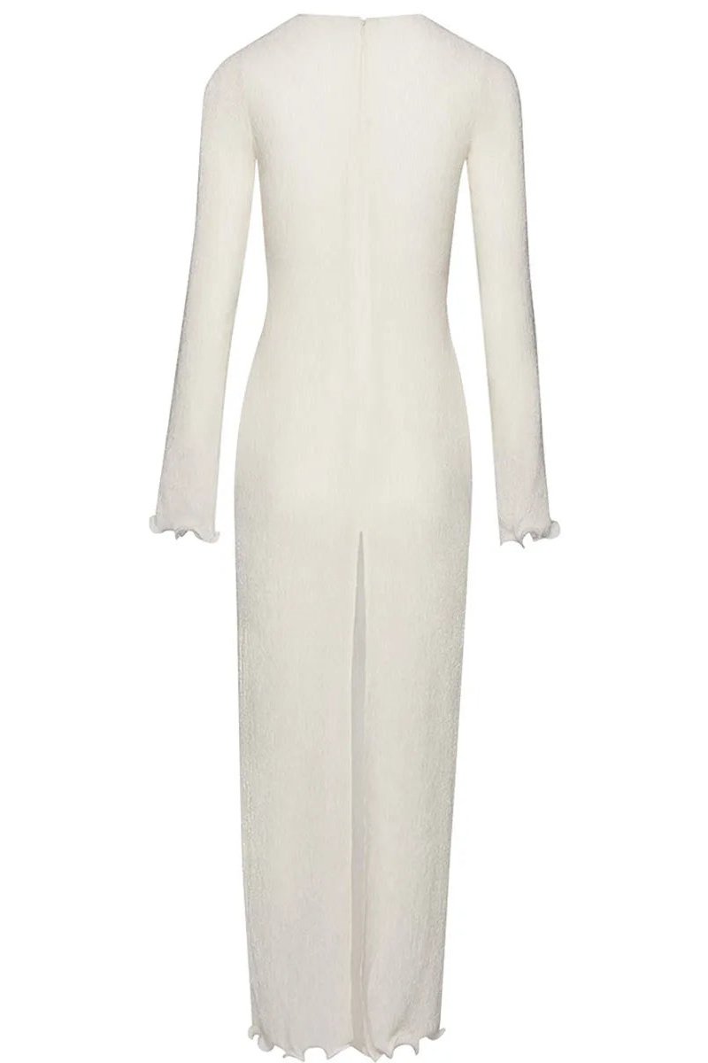 Acacia | Polyester V-Neck Slit Maxi Dress