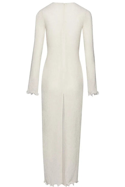 Acacia | Polyester V-Neck Slit Maxi Dress